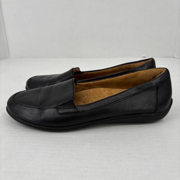 Natural Soul Loafer Womens Size 7.5 Black Leather Slip On Comfort Shoes - Picture 4 of 10